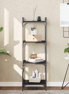 VidaXL Boekenkast 4-laags 40x30x120 cm bewerkt hout zwart