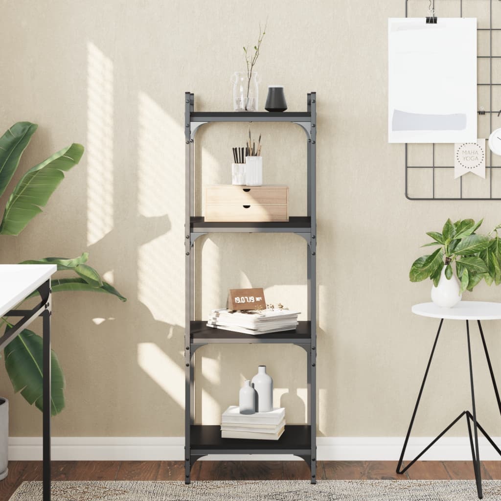 VidaXL Boekenkast 4-laags 40x30x120 cm bewerkt hout zwart