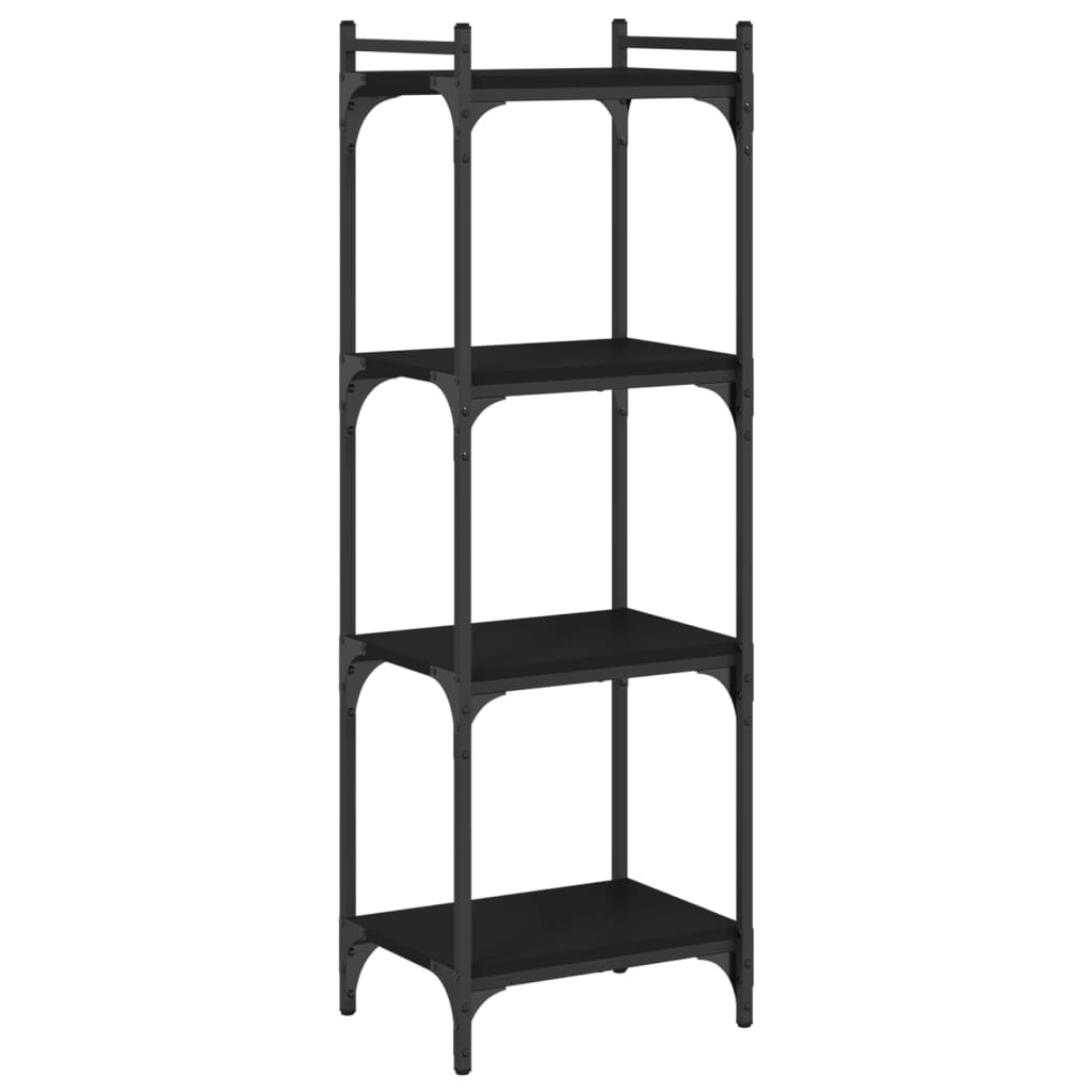 VidaXL Boekenkast 4-laags 40x30x120 cm bewerkt hout zwart