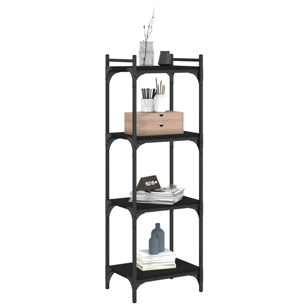 VidaXL Boekenkast 4-laags 40x30x120 cm bewerkt hout zwart
