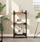 VidaXL Boekenkast 3-laags 40x30x86 cm bewerkt hout bruineikenkleurig
