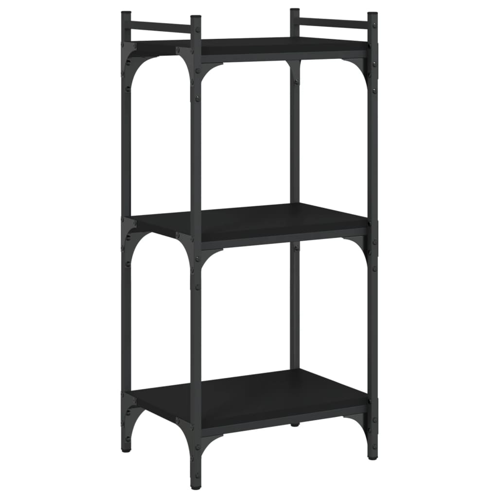 VidaXL Boekenkast 3-laags 40x30x86 cm bewerkt hout zwart