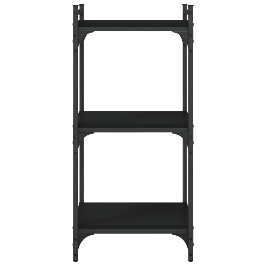 VidaXL Boekenkast 3-laags 40x30x86 cm bewerkt hout zwart