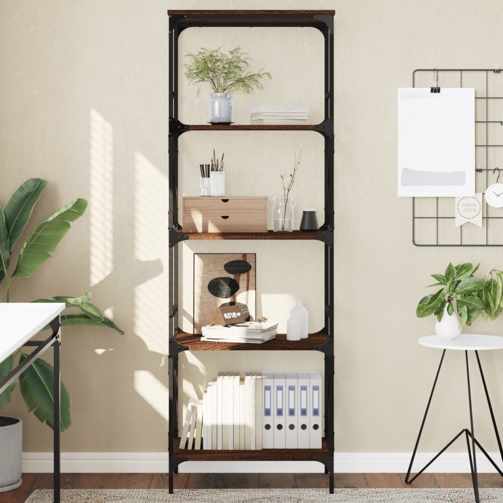 VidaXL Boekenkast 5-laags 59x35x171 cm bewerkt hout bruineikenkleurig