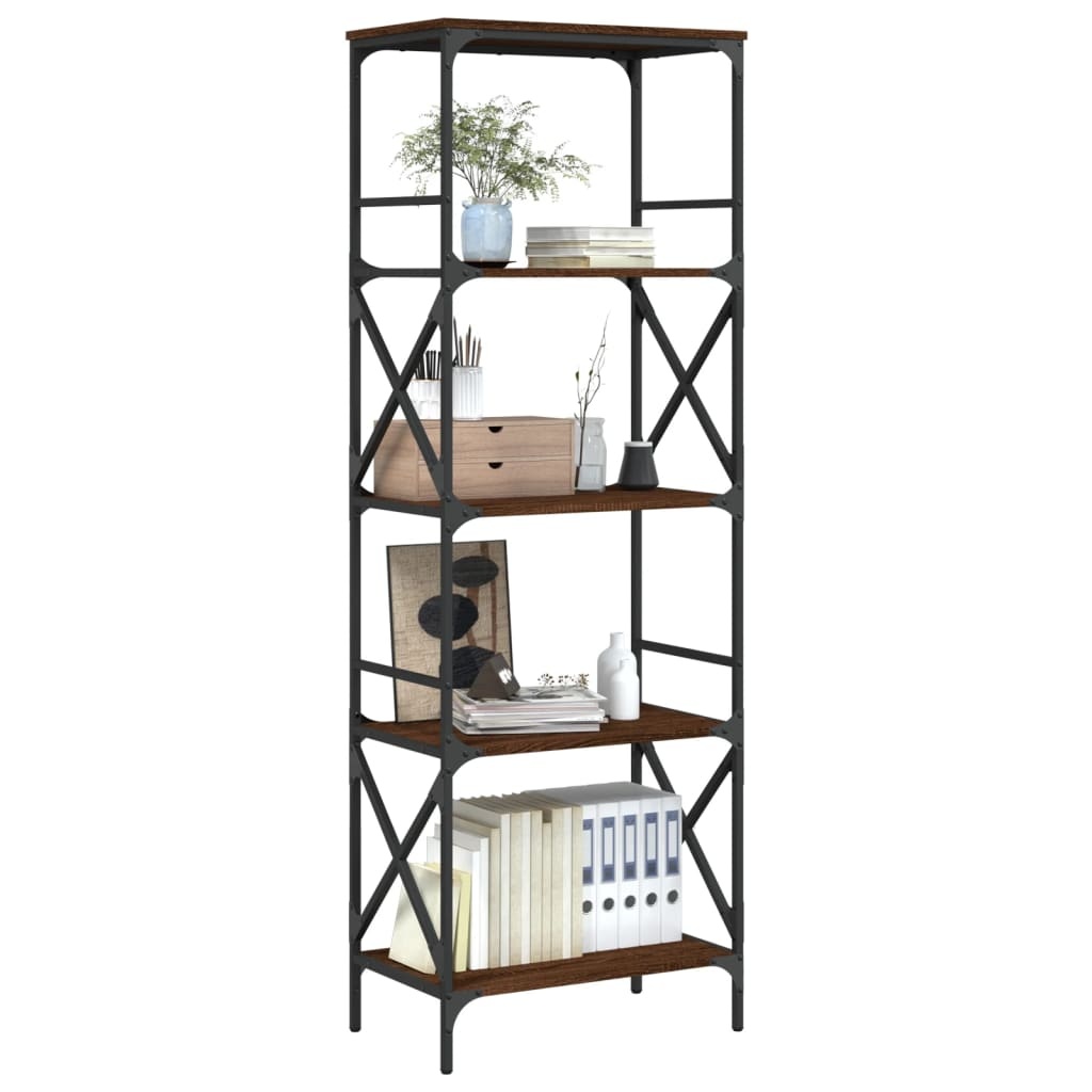 VidaXL Boekenkast 5-laags 59x35x171 cm bewerkt hout bruineikenkleurig