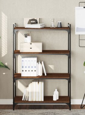 VidaXL Boekenkast 4-laags 80x30x120 cm bewerkt hout bruineikenkleurig