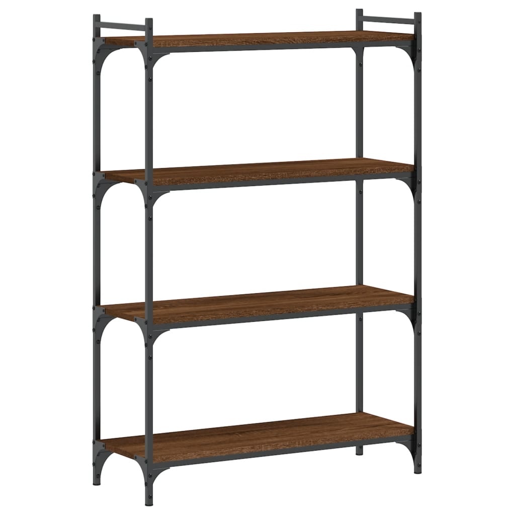 VidaXL Boekenkast 4-laags 80x30x120 cm bewerkt hout bruineikenkleurig
