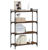 VidaXL Boekenkast 4-laags 80x30x120 cm bewerkt hout bruineikenkleurig
