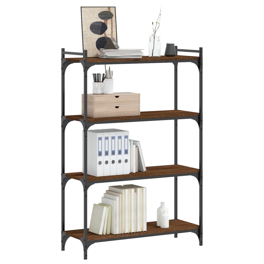 VidaXL Boekenkast 4-laags 80x30x120 cm bewerkt hout bruineikenkleurig