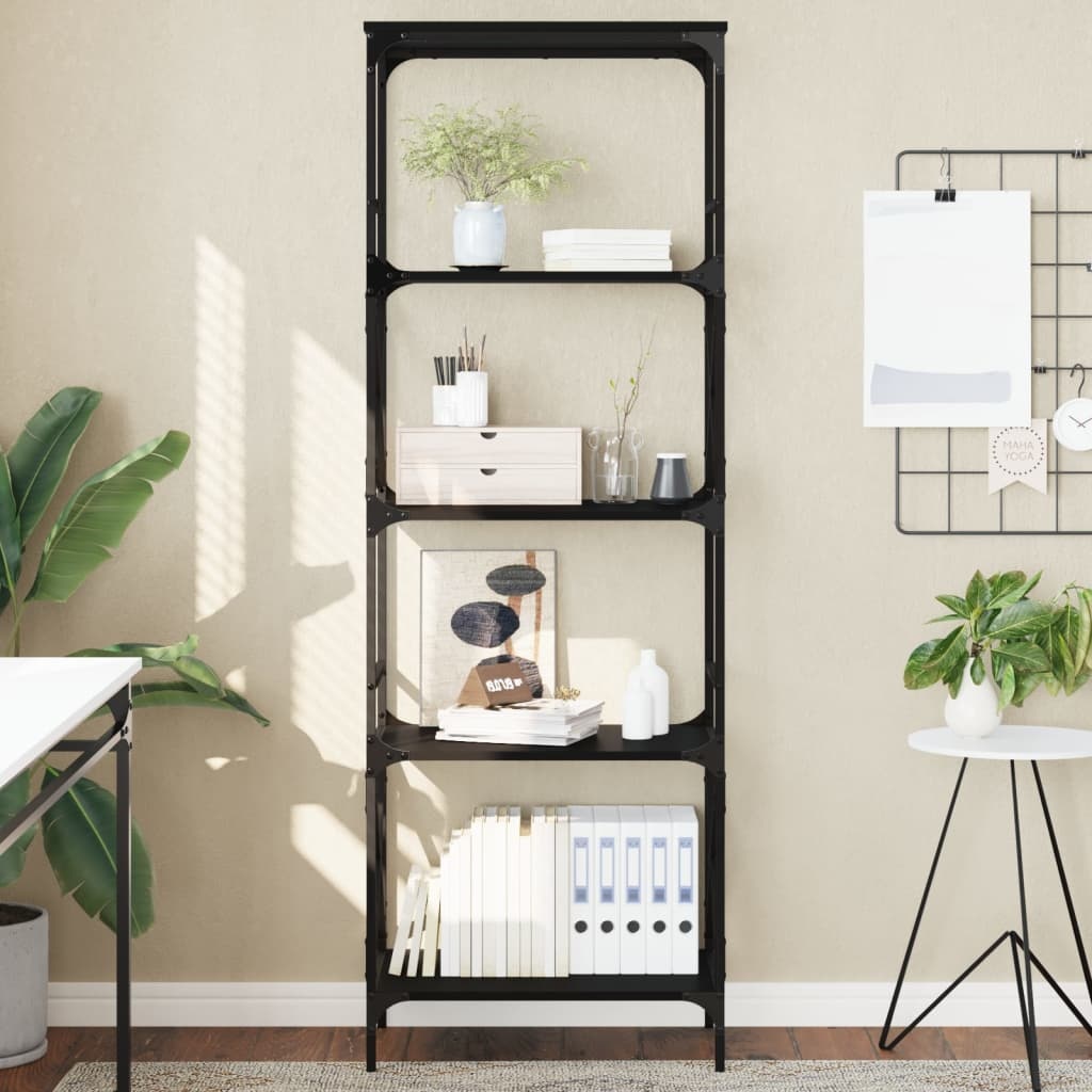VidaXL Boekenkast 5-laags 59x35x171 cm bewerkt hout zwart