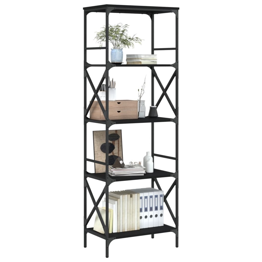 VidaXL Boekenkast 5-laags 59x35x171 cm bewerkt hout zwart