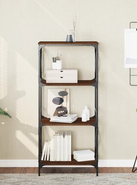VidaXL Boekenkast 4-laags 59x35x132 cm bewerkt hout bruineikenkleurig