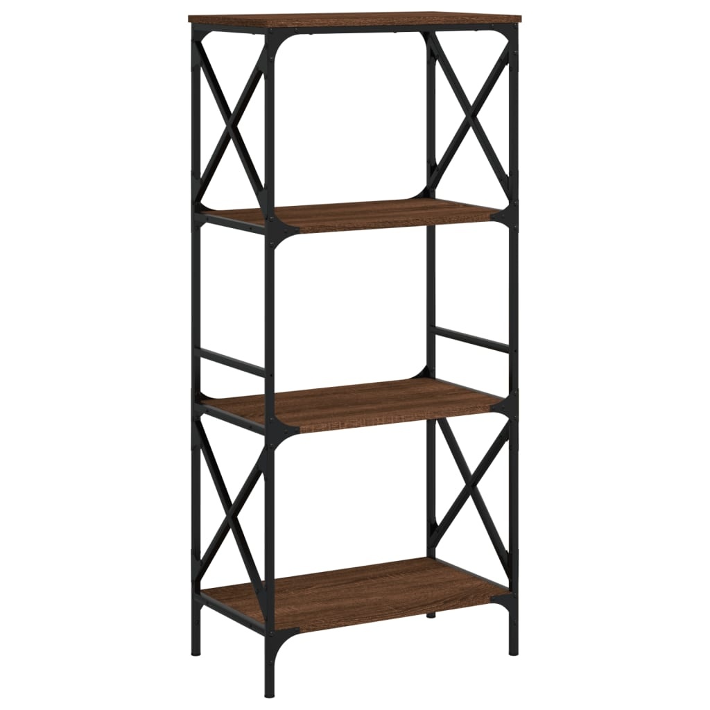 VidaXL Boekenkast 4-laags 59x35x132 cm bewerkt hout bruineikenkleurig