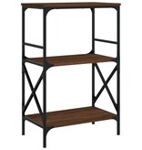 VidaXL Boekenkast 3-laags 59x35x90,5 cm bewerkt hout bruineikenkleurig