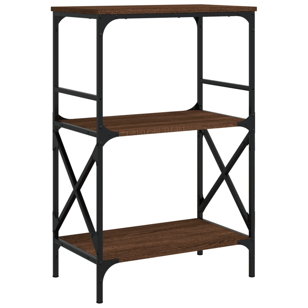 VidaXL Boekenkast 3-laags 59x35x90,5 cm bewerkt hout bruineikenkleurig