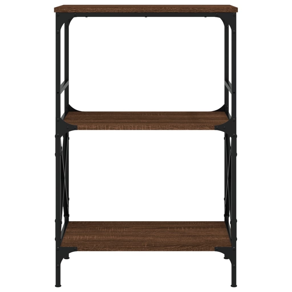 VidaXL Boekenkast 3-laags 59x35x90,5 cm bewerkt hout bruineikenkleurig