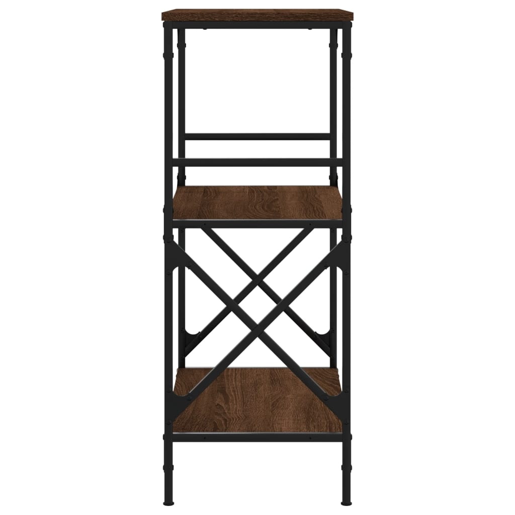 VidaXL Boekenkast 3-laags 59x35x90,5 cm bewerkt hout bruineikenkleurig