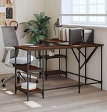 VidaXL Bureau 139x139x75 cm bewerkt hout bruineikenkleurig