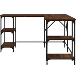 VidaXL Bureau 139x139x75 cm bewerkt hout bruineikenkleurig