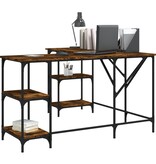 VidaXL Bureau 139x139x75 cm bewerkt hout gerookt eikenkleurig