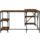 VidaXL Bureau 139x139x75 cm bewerkt hout gerookt eikenkleurig