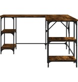 VidaXL Bureau 139x139x75 cm bewerkt hout gerookt eikenkleurig