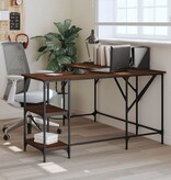 VidaXL Bureau 139x139x75 cm bewerkt hout bruineikenkleurig