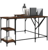 VidaXL Bureau 139x139x75 cm bewerkt hout bruineikenkleurig