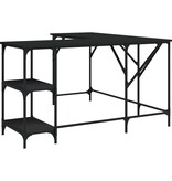 VidaXL Bureau 139x139x75 cm bewerkt hout zwart