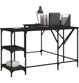 VidaXL Bureau 139x139x75 cm bewerkt hout zwart