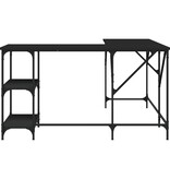 VidaXL Bureau 139x139x75 cm bewerkt hout zwart