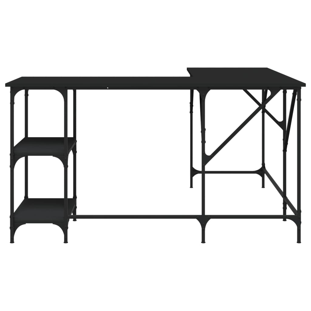 VidaXL Bureau 139x139x75 cm bewerkt hout zwart