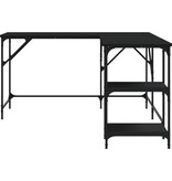 VidaXL Bureau 139x139x75 cm bewerkt hout zwart