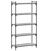 VidaXL Boekenkast 5-laags 80x30x154 cm bewerkt hout grijs sonoma eiken