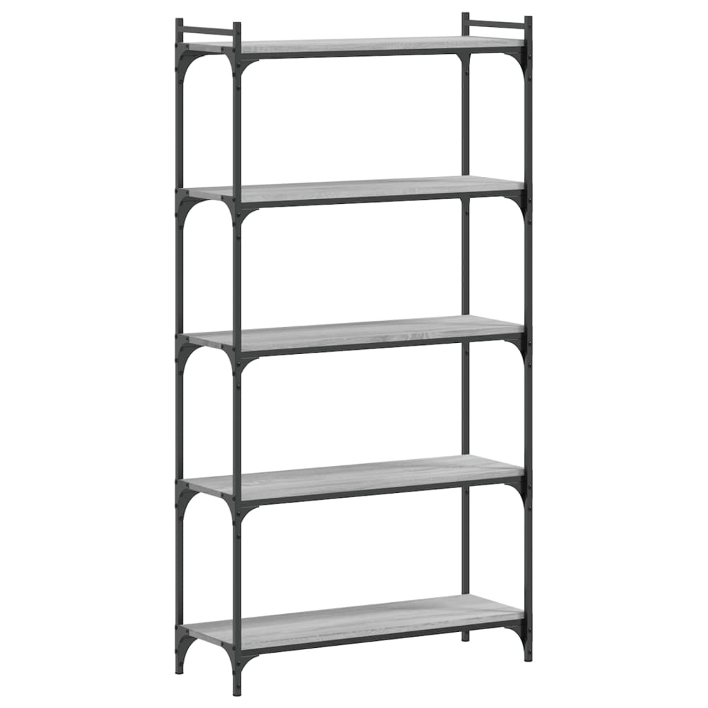VidaXL Boekenkast 5-laags 80x30x154 cm bewerkt hout grijs sonoma eiken