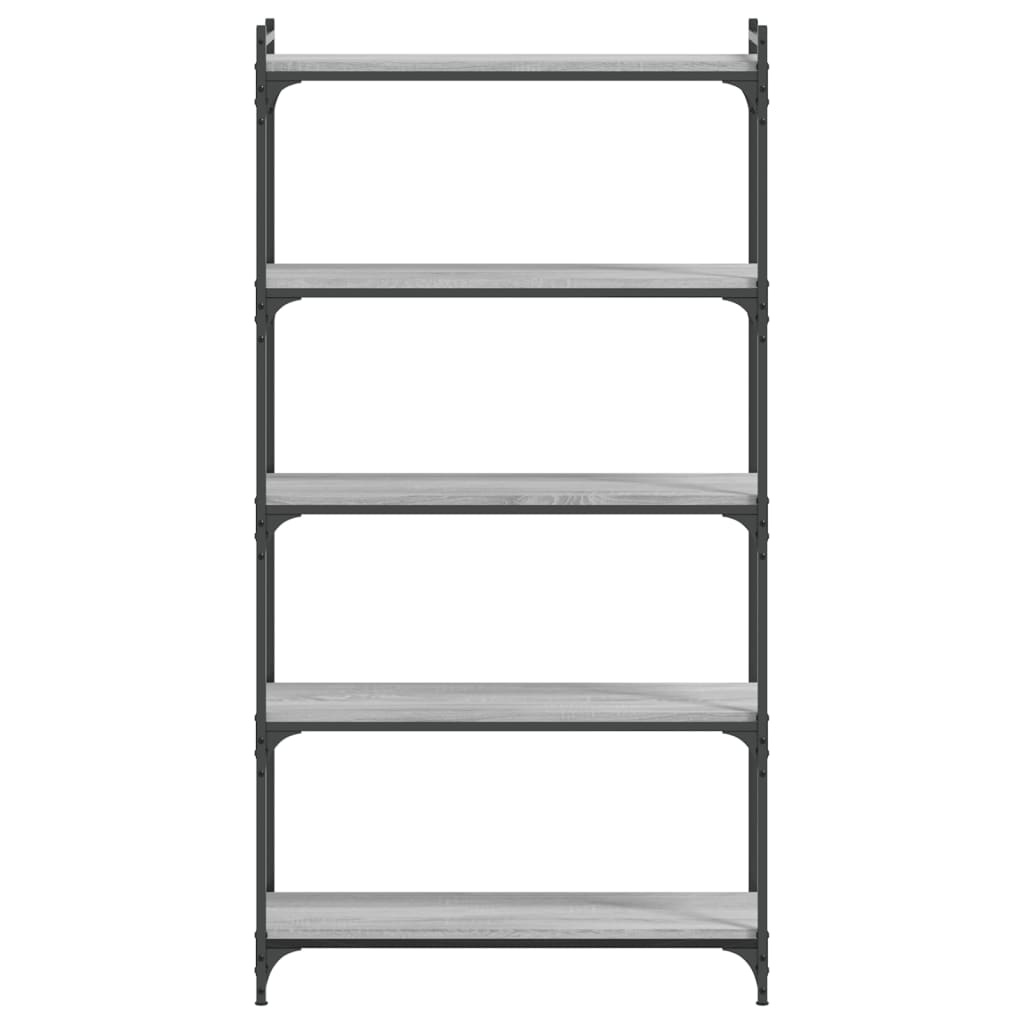 VidaXL Boekenkast 5-laags 80x30x154 cm bewerkt hout grijs sonoma eiken