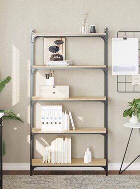 VidaXL Boekenkast 5-laags 80x30x154 cm bewerkt hout sonoma eikenkleur