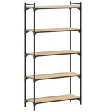 VidaXL Boekenkast 5-laags 80x30x154 cm bewerkt hout sonoma eikenkleur