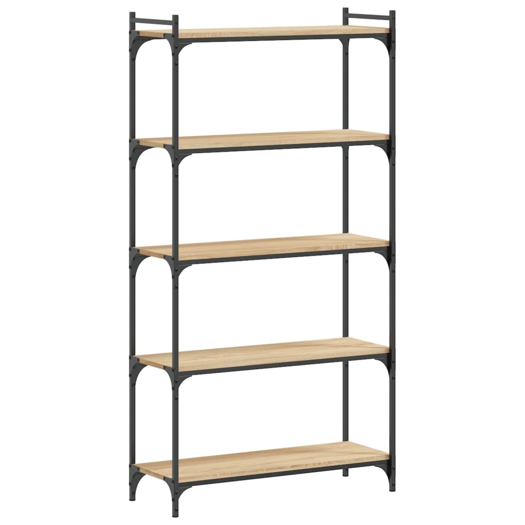 VidaXL Boekenkast 5-laags 80x30x154 cm bewerkt hout sonoma eikenkleur