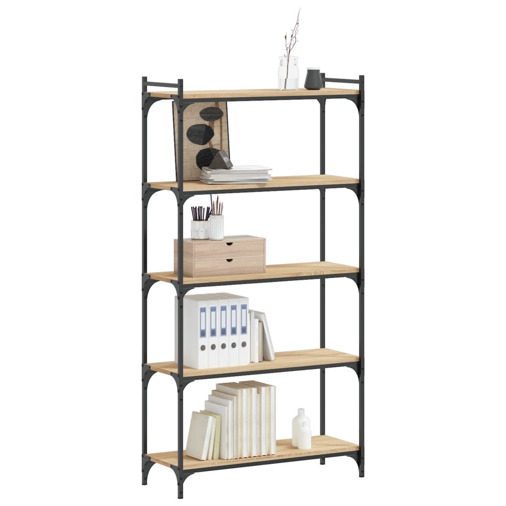 VidaXL Boekenkast 5-laags 80x30x154 cm bewerkt hout sonoma eikenkleur