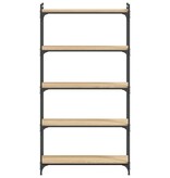 VidaXL Boekenkast 5-laags 80x30x154 cm bewerkt hout sonoma eikenkleur