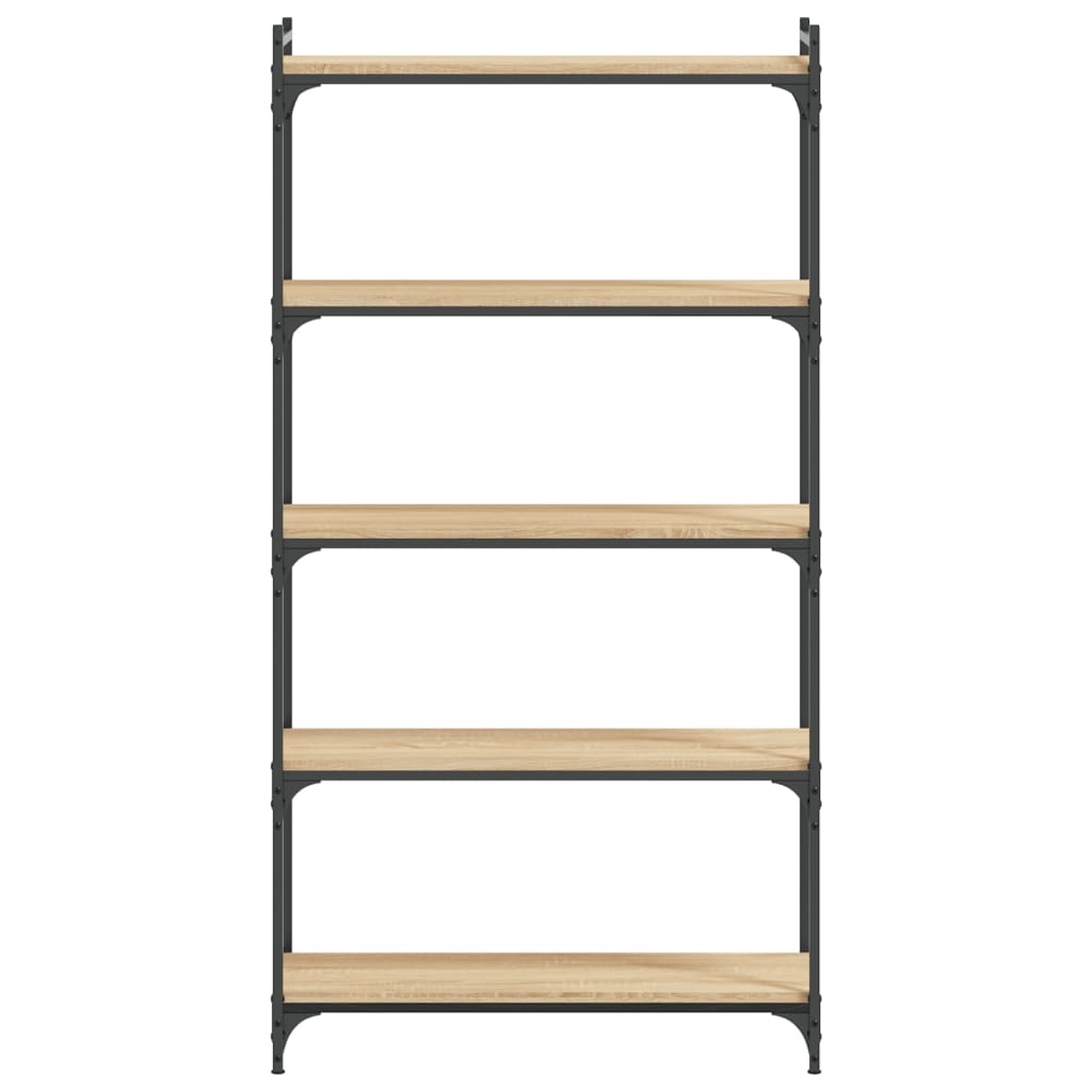 VidaXL Boekenkast 5-laags 80x30x154 cm bewerkt hout sonoma eikenkleur