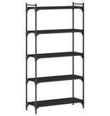 VidaXL Boekenkast 5-laags 80x30x154 cm bewerkt hout zwart