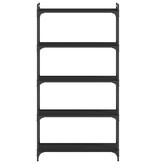 VidaXL Boekenkast 5-laags 80x30x154 cm bewerkt hout zwart