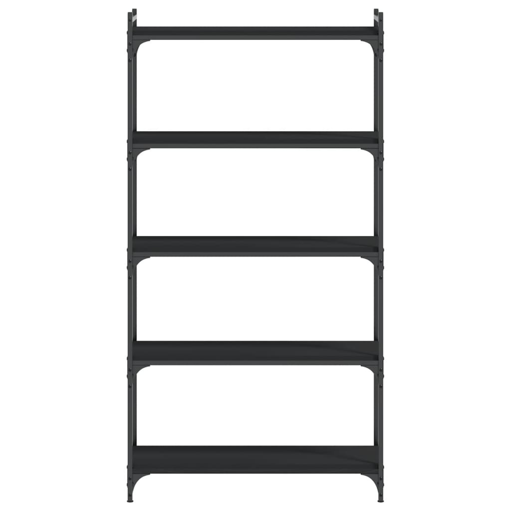 VidaXL Boekenkast 5-laags 80x30x154 cm bewerkt hout zwart