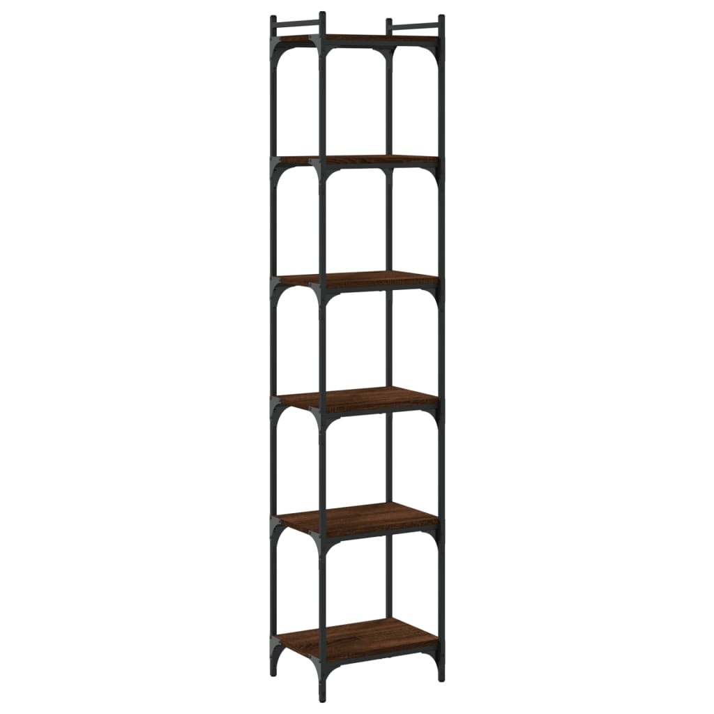 VidaXL Boekenkast 6-laags 40x30x188 cm bewerkt hout bruineikenkleurig