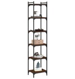 VidaXL Boekenkast 6-laags 40x30x188 cm bewerkt hout bruineikenkleurig