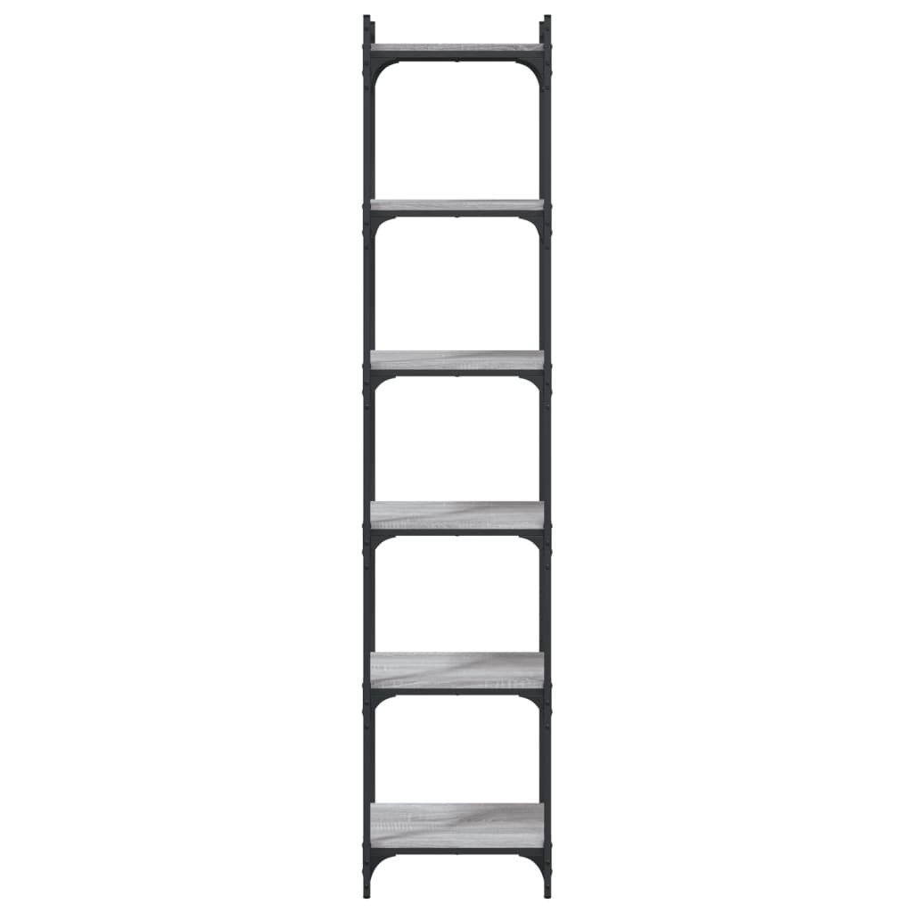 VidaXL Boekenkast 6-laags 40x30x188 cm bewerkt hout grijs sonoma eiken