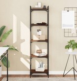 VidaXL Boekenkast 5-laags 40x30x154 cm bewerkt hout bruineikenkleurig