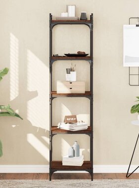 VidaXL Boekenkast 5-laags 40x30x154 cm bewerkt hout bruineikenkleurig